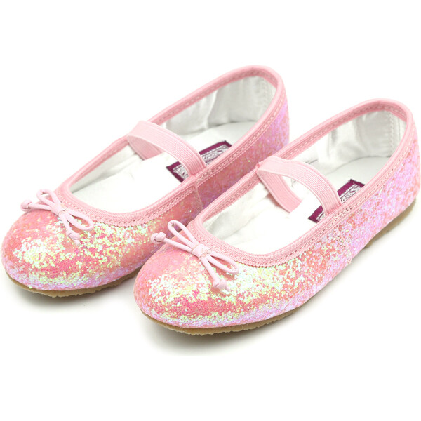 Dorothy Sparkle Glitter Flat, Pink - L'Amour Shoes | Maisonette