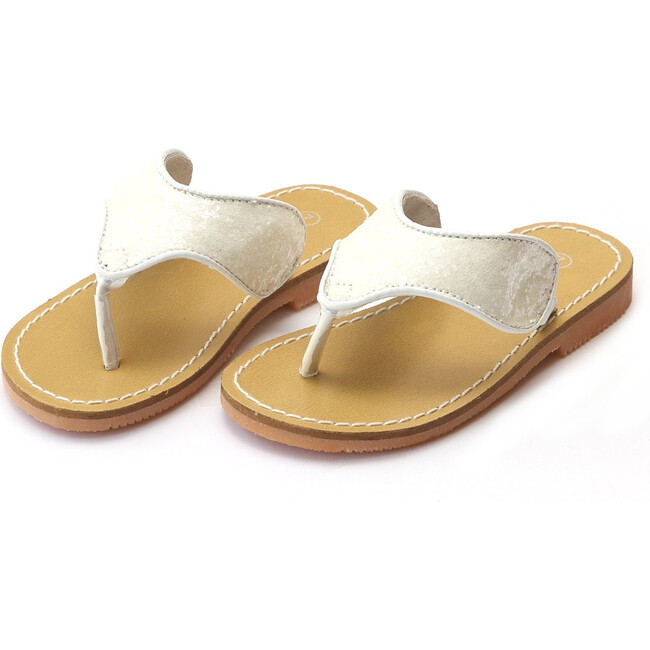 Ramona Glitter Thong Sandal, White - Sandals - 1