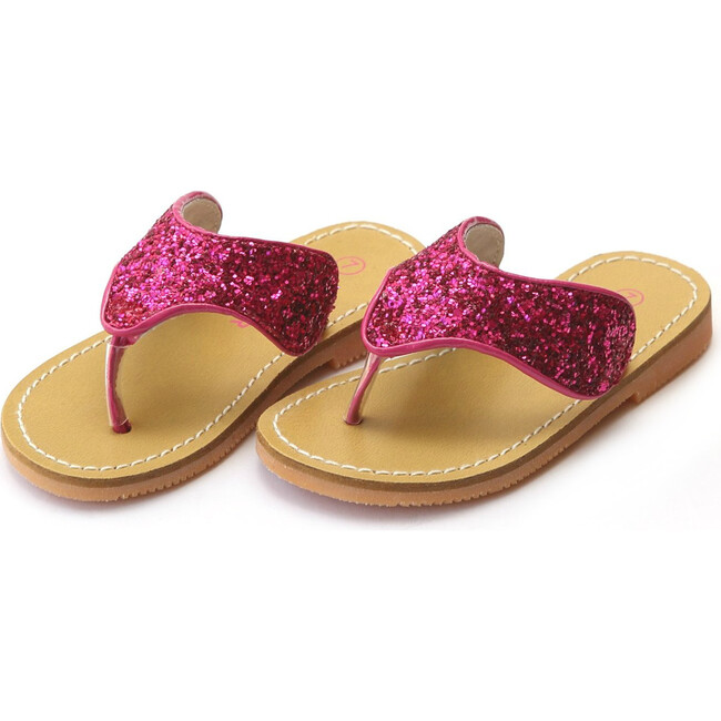 Ramona Glitter Thong Sandal, Fuchsia - Sandals - 1