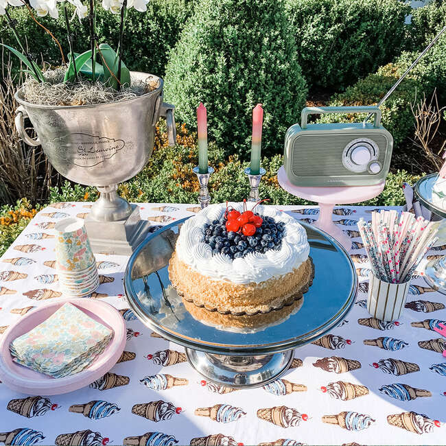 Oversized Printed Tablecloth, Vintage Soft Serve - Tabletop - 5