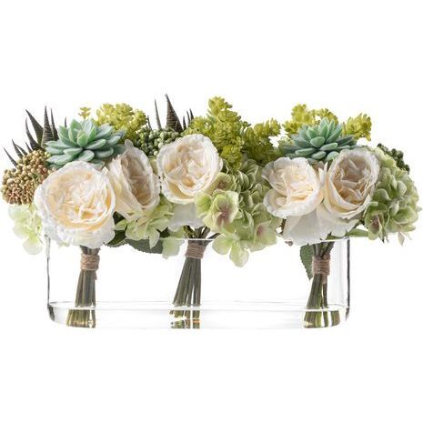 Clare Bouquet Arrangment In Glass Vase - Plants - 1