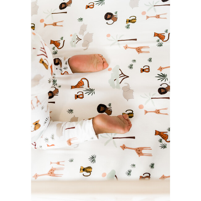 Silk Fitted Crib Sheet, Safari Daze - Crib Sheets - 9
