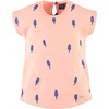 All-Over Popsicle Print Short Sleeve T-Shirt Dress, Neon Peach - Dresses - 1 - thumbnail