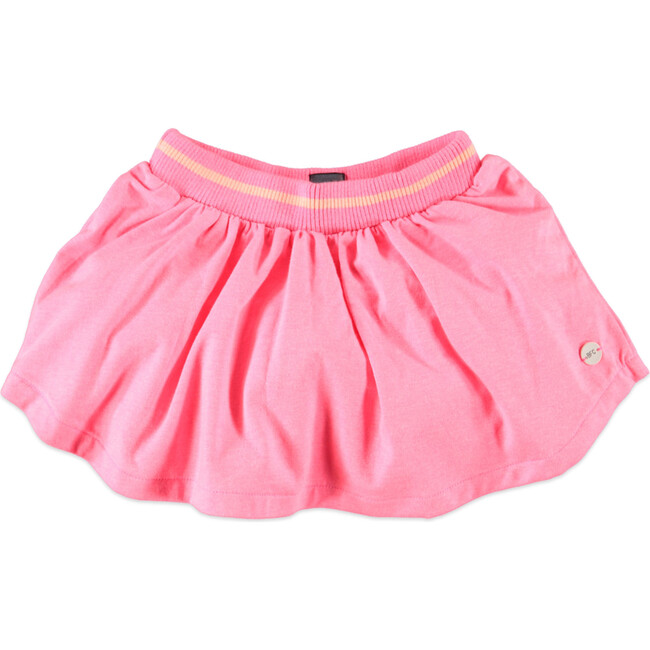 Striped Elastic Waistband Skirt, Neon Pink - Skirts - 1