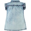 2-Front Pocket Denim Collared Dress, Bleached Blue - Dresses - 2 - thumbnail