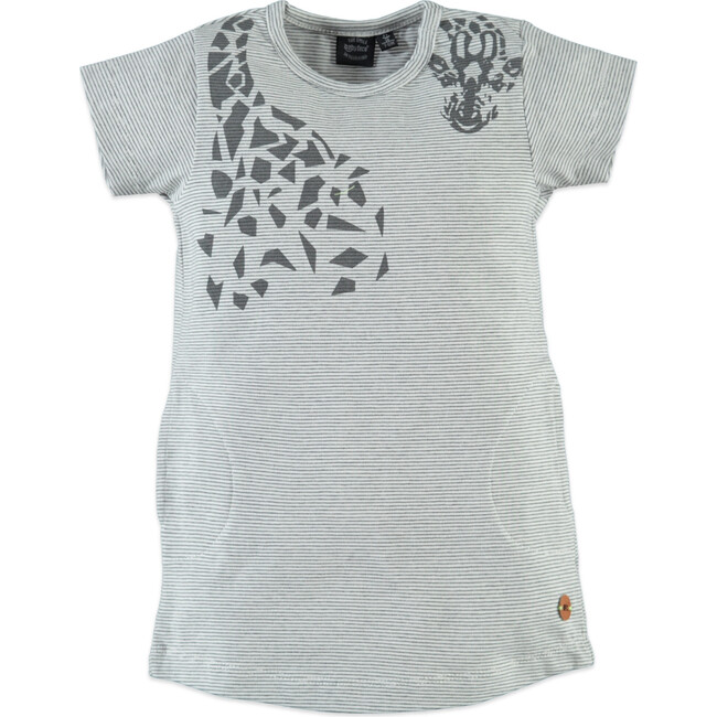 Giraffe Print Short Sleeve T-Shirt Dress, Grey - Dresses - 1