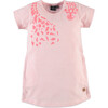 Giraffe Print Short Sleeve T-Shirt Dress, Coral Pink - Dresses - 1 - thumbnail