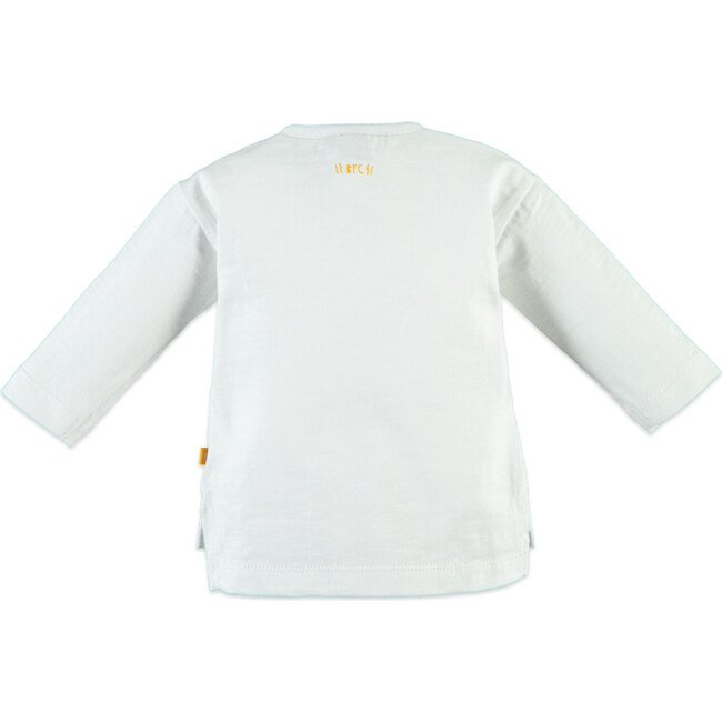Nature Theme Print Long Sleeve Tee Shirt, White Cream - Tees - 2