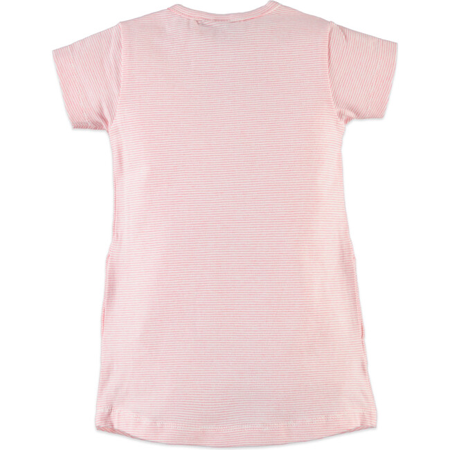 Giraffe Print Short Sleeve T-Shirt Dress, Coral Pink - Dresses - 2