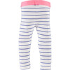 Contrast Waistband Striped Legging, Royal Blue And Pink - Leggings - 2 - thumbnail
