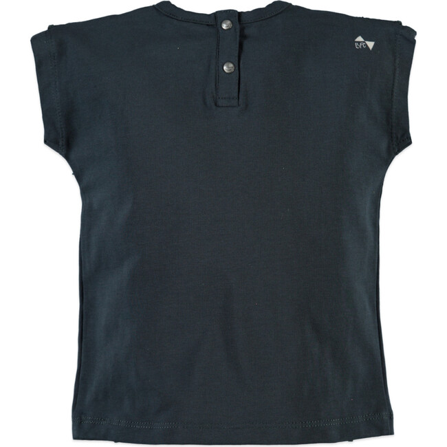 Ruffled Border Print Tee Shirt, Antra Blue - Tees - 2