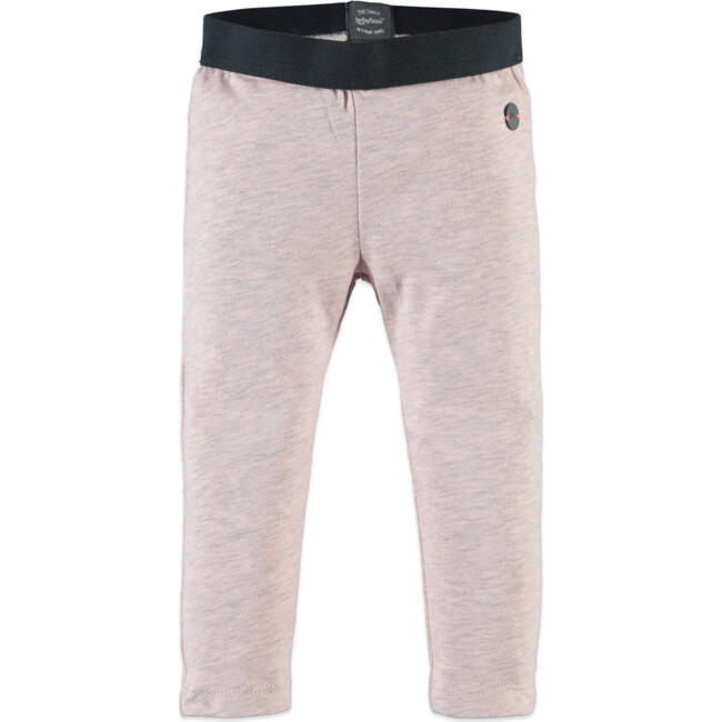 Contrast Tone Waistband Legging, Chalk Pink And Charcoal