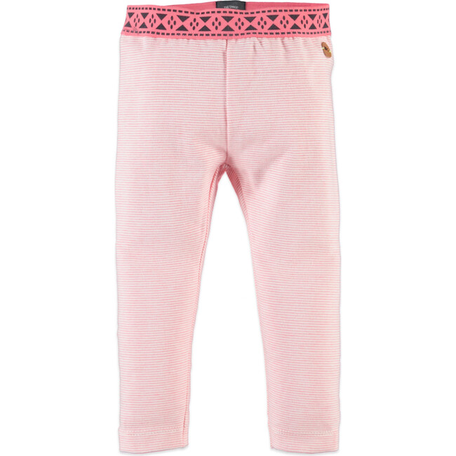 Abstract Waistband Legging, Baby Pink And Dark Pink