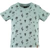 All-Over Palm Trees Print Short Sleeve Tee Shirt, Jade - Tees - 1 - thumbnail