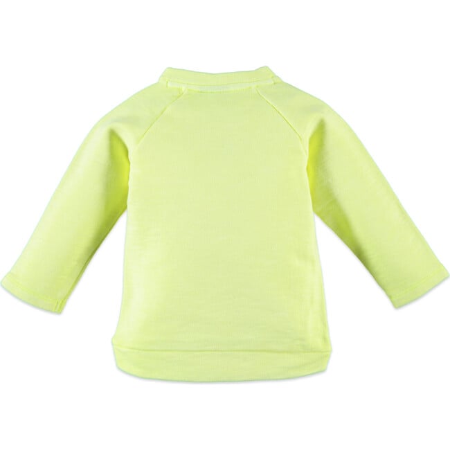 Tiger Print Long Sleeve Sweatshirt, Neon Yellow - Sweatshirts - 2