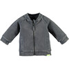 Zipper Bomber Jacket, Concrete - Jackets - 1 - thumbnail