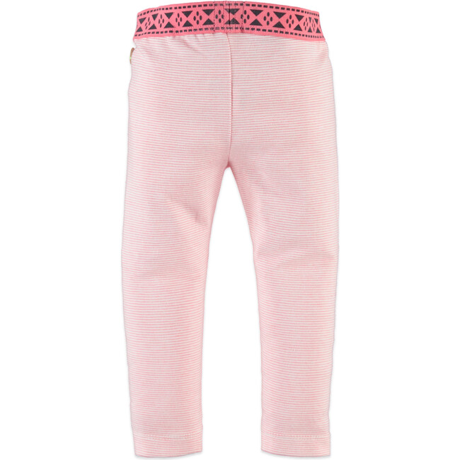 Abstract Waistband Legging, Baby Pink And Dark Pink - Leggings - 2