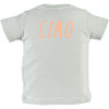 "Ciao" Neon Print Striped Tee Shirt, Olive - Tees - 2