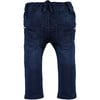 Front Pocket Elastic Waistband Denim Pants, Dark Blue - Jeans - 2