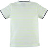 Striped V-Neck Front Pocket Tee Shirt, Fluorescent Yellow - Tees - 2 - thumbnail