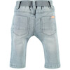 Elastic Waistband Denim Pants, Faded Blue - Jeans - 2