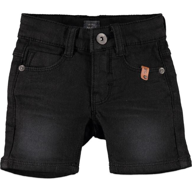 Denim Shorts, Black - Shorts - 1