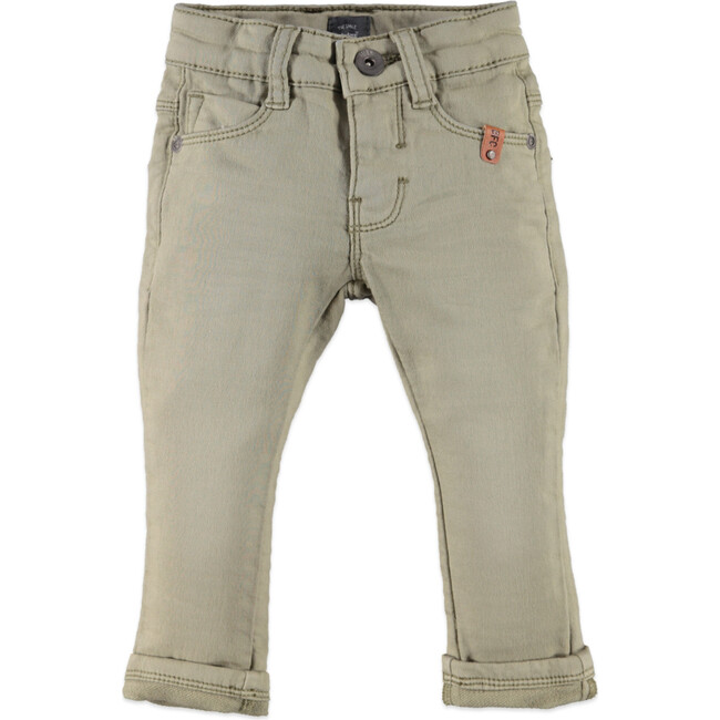 Classic Silhouette Denim Pants, Faint Olive - Jeans - 1