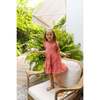 Ondine Ruffle Neck Flower Block Print Dress, Coral - Dresses - 2