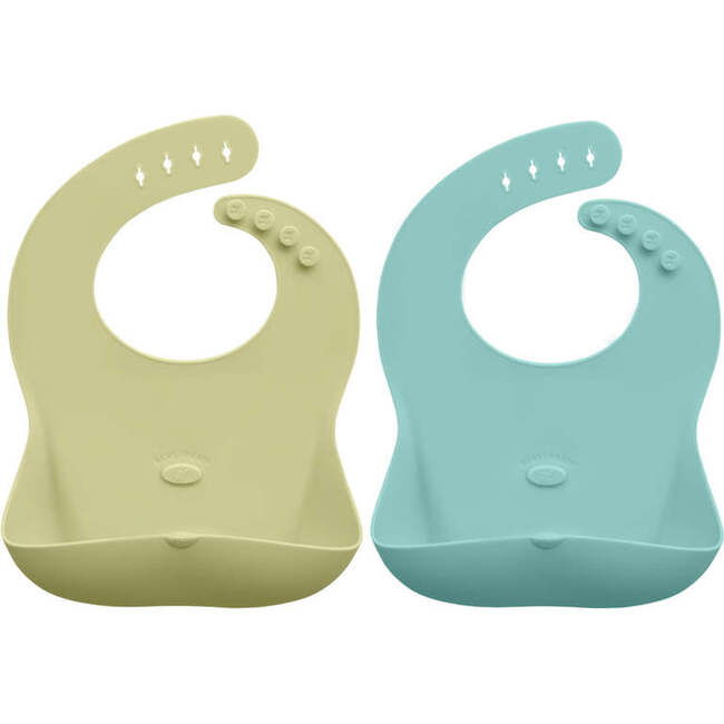 Ruby Wrapp Silicone Bibs Baby Blue & Pastel Yellow - Bibs - 1