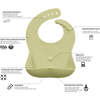 Ruby Wrapp Silicone Bibs, Grey & Sage Green - Bibs - 2