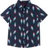 Rocket Pop Short Sleeve Button-Up, Blue - Shirts - 1 - thumbnail