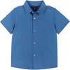 Knit Button-Up Shirt, Light Blue - Shirts - 1 - thumbnail