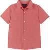 Knit Button-Up Shirt, Red - Shirts - 1 - thumbnail