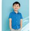 Knit Button-Up Shirt, Light Blue - Shirts - 2