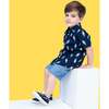 Rocket Pop Short Sleeve Button-Up, Blue - Shirts - 3