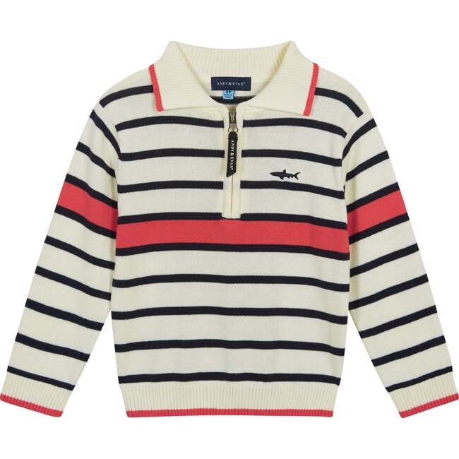 3-Piece Striped Sweater & Pant Set, White - Mixed Apparel Set - 3