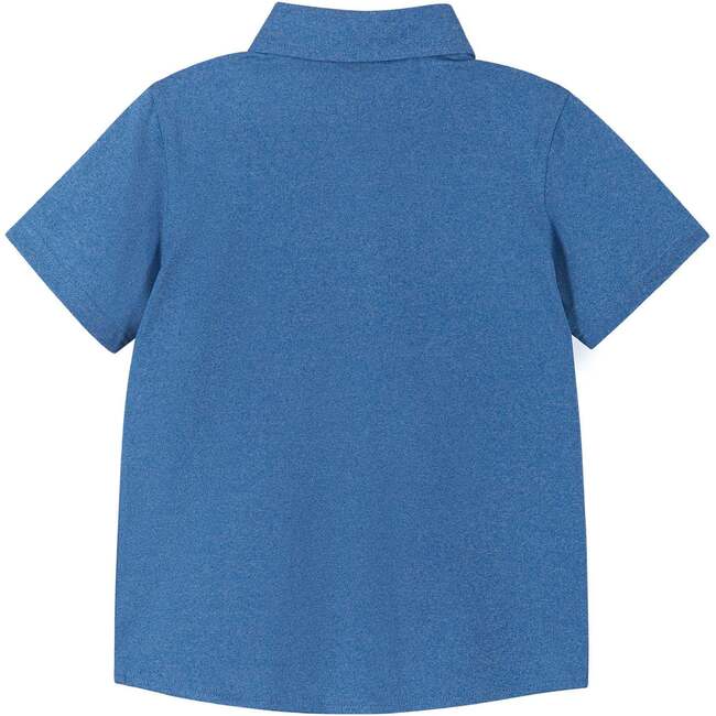 Knit Button-Up Shirt, Light Blue - Shirts - 3