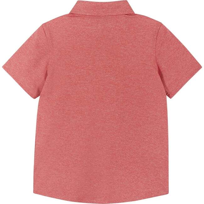 Knit Button-Up Shirt, Red - Shirts - 3