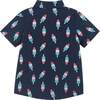 Rocket Pop Short Sleeve Button-Up, Blue - Shirts - 4