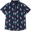 Rocket Pop Print Button-Up & Short Set, Blue - Mixed Apparel Set - 5