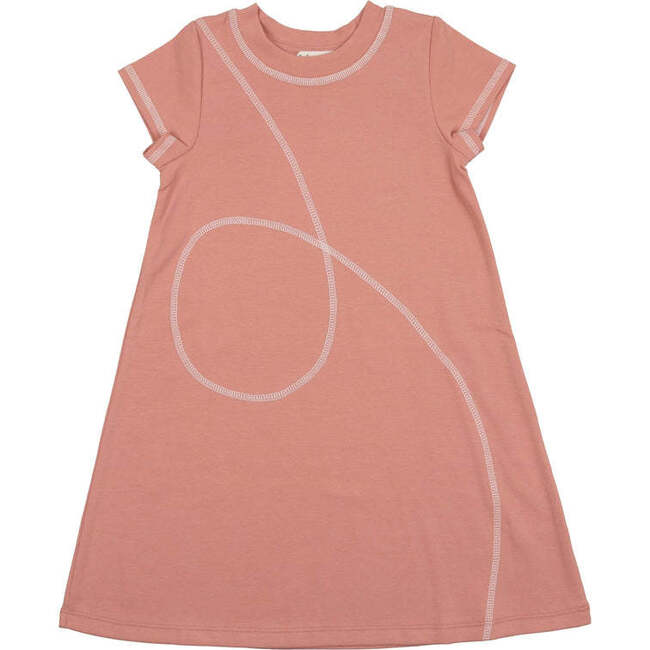 Spiral Stitch Short Sleeve Dress, Terracotta