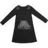Puffed Pocket Long Sleeve Dress, Black - Dresses - 1 - thumbnail