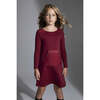 Puffed Pocket Long Sleeve Dress, Burgundy - Dresses - 2