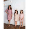 Cotton Gauze Long Sleeve Buttoned Dress, Rose - Dresses - 2