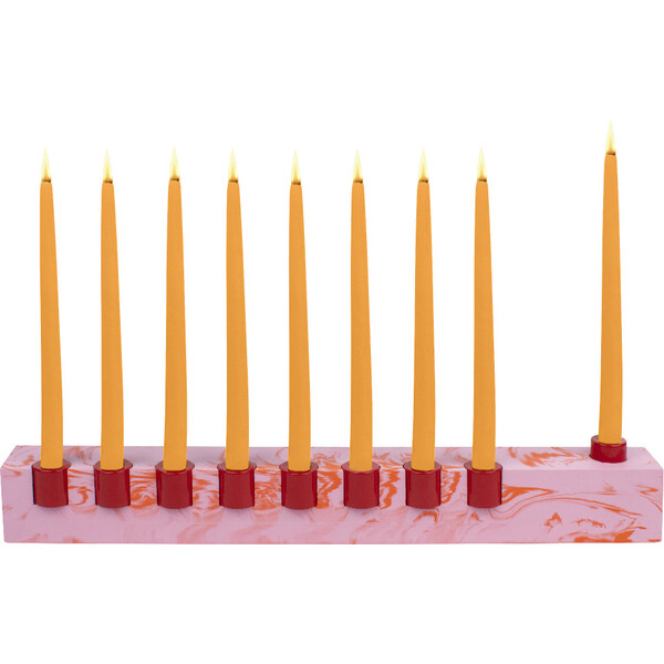 Licht Eco Resin Sleek Menorah, Sunset - Chai Modern Hanukkah | Maisonette