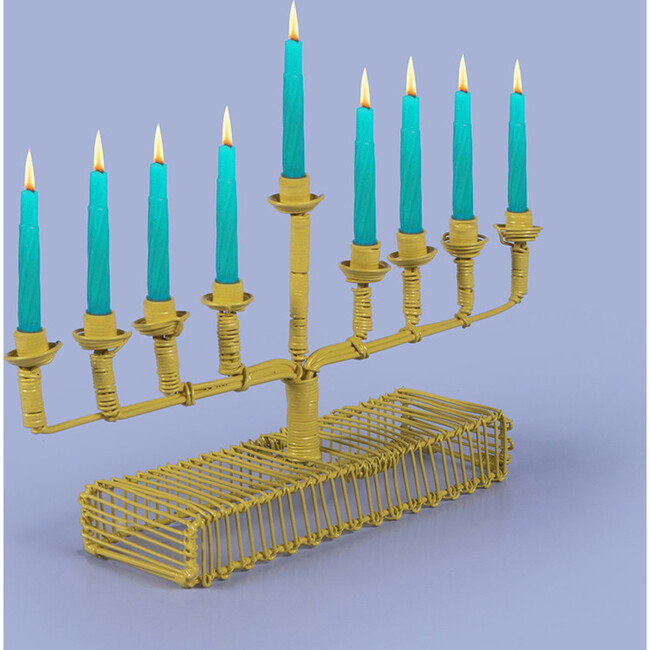 Licht Wire Square Arm Menorah, Marigold - Menorahs & Candles - 2
