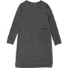 Sparkle French Terry Long Sleeve Dress, Charcoal - Dresses - 1 - thumbnail