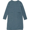 Sparkle French Terry Long Sleeve Dress, Blue - Dresses - 1 - thumbnail