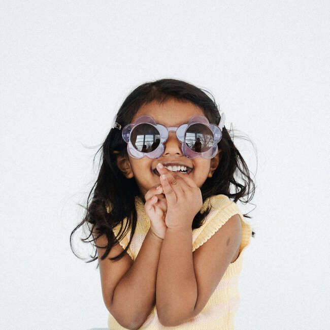 Kids Flower Sunglasses, Blackberry - Sunglasses - 2