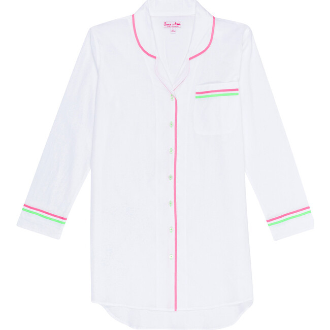 Women's Billie Neon Night Shirt, White